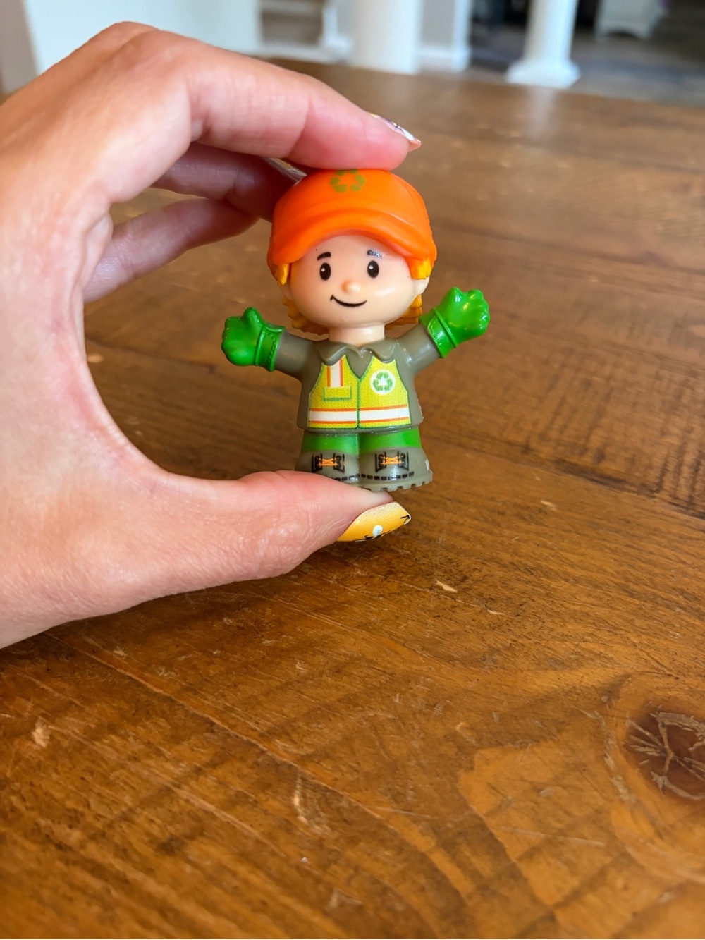 Fisher Price Little People recycling worker as is